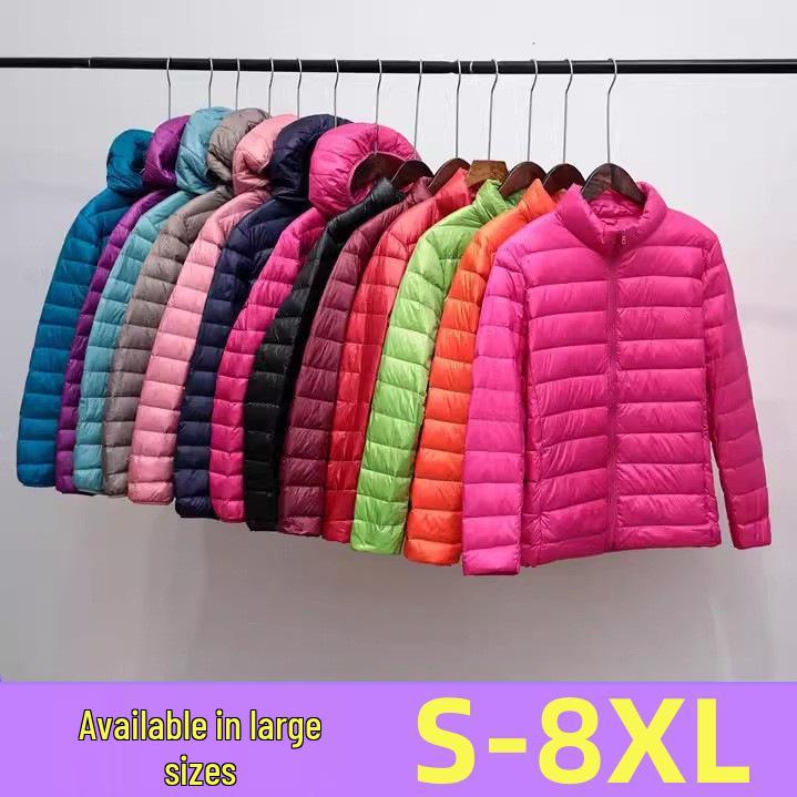 Women's Ultra-Light Plus Size Down Jacket - Short & Slim for Middle-Aged
