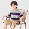 Boys' Casual Striped Letter Print T-Shirt