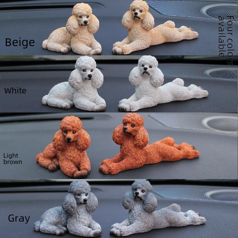 Poodle Simulated Resin Model Tabletop Figurine Micro Landscape Garden Decoration