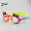 PC Lenses Goggles Kids Swim with Eyelashes Waterproof No Leakage Anti-Fog UV Adjustable Headband Protection Clear Lens Boys Girls Silicone Swimming