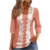 Women's Casual Fashion Lace Shirt Three-quarter Sleeve Top