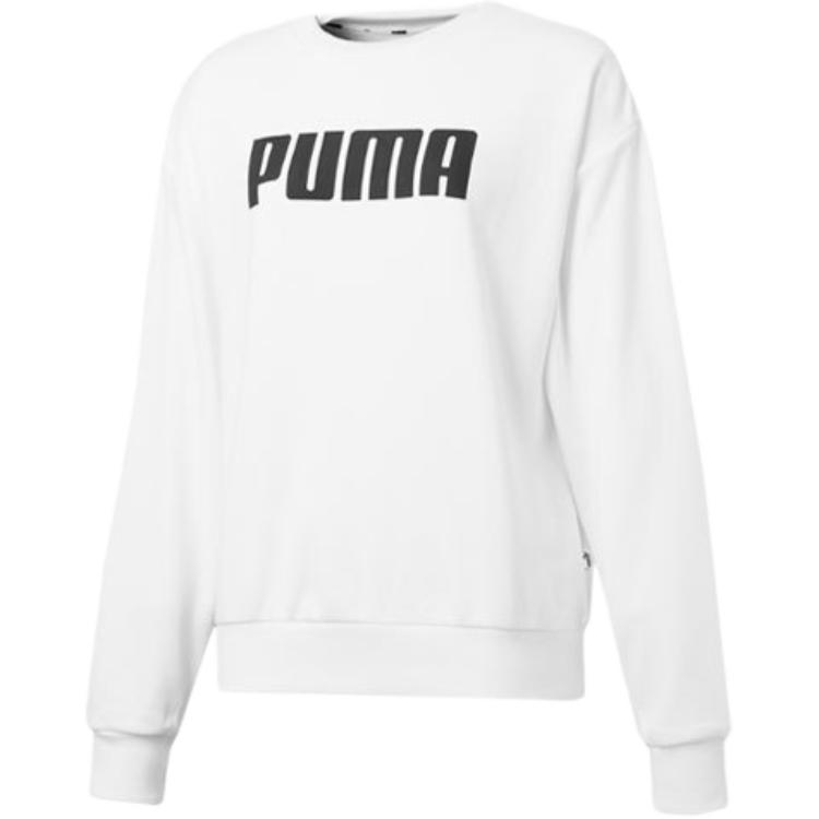 PUMA Sweatshirts Women s White Crew Neck Moderate Regular 855318-02 S