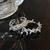 Irregular Diamond-Set Thorn Open Ring, Niche Design, Light Luxury, High-End Personality, Sweet And Cool Zircon Index Finger Ring, Female