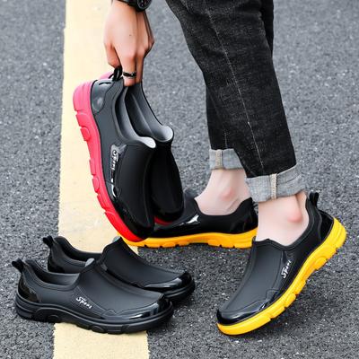 Fashion Short Rain Shoes Men's and Women's Four-season Work Shoes Low-top Non-slip Water Shoes Fishing Waterproof Glue Shoes