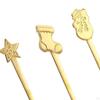 4 Pieces Long Christmas Metal Spoons Set Dessert for Latte Coffee Macchiato
