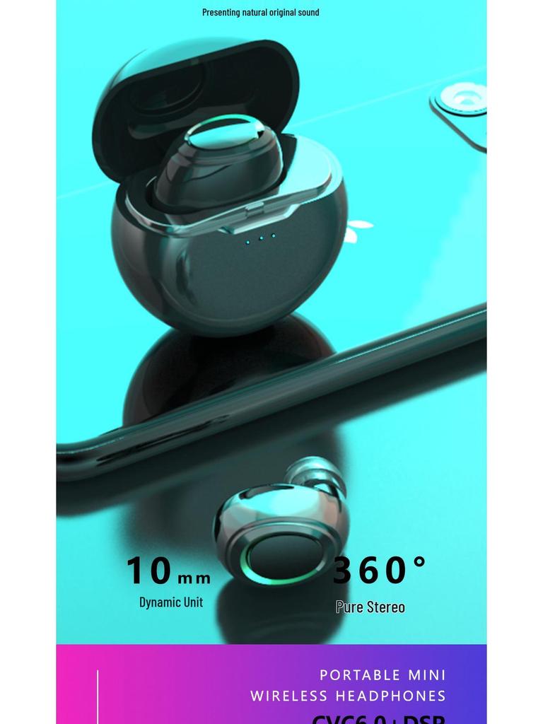 Wireless Bluetooth In-Ear Earbuds with Super Long Battery Life