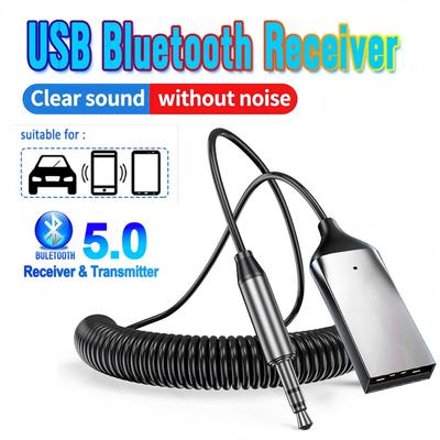 Cablu Dongle Adaptor Auto AUX Bluetooth Pentru Mașină Tabletă Receptor Bluetooth 5.0 USB la Jack 3.5mm Difuzor Audio Transmițător Muzică