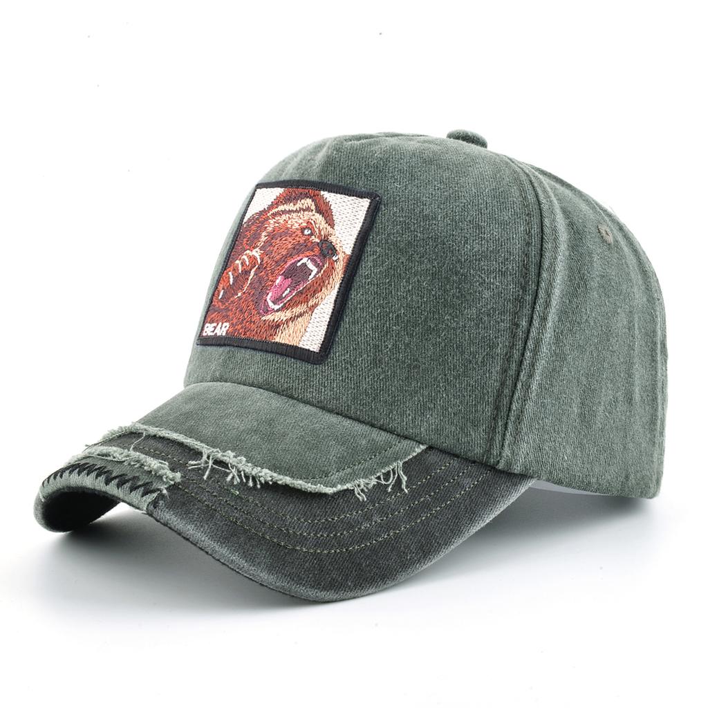 Vintage Denim Baseballkappe mit Stickerei Tiere Patch Herren Snapback Hip Hop Dad Hats Damen Vier Jahreszeiten Verstellbare Schirmmütze