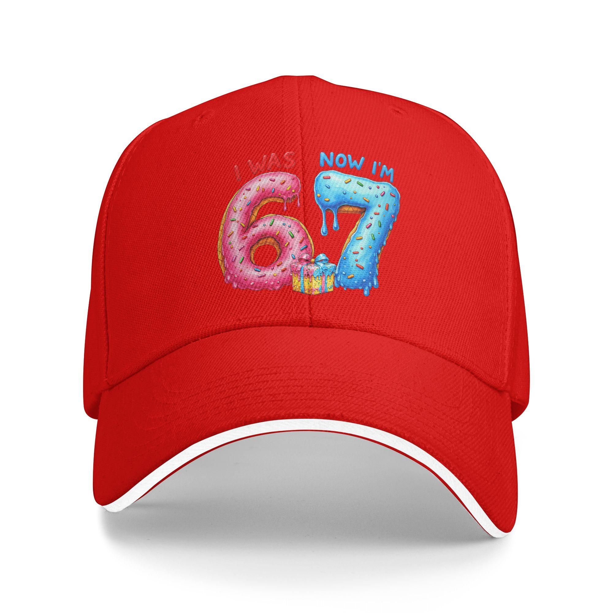 

I was 6 Now Im 7 Year Old 7th Birthday 6 7 Meme 67 Sun Baseball Cap Summer Men Trucker Hat Retro Hunting Camping Snapback Cap One Size
