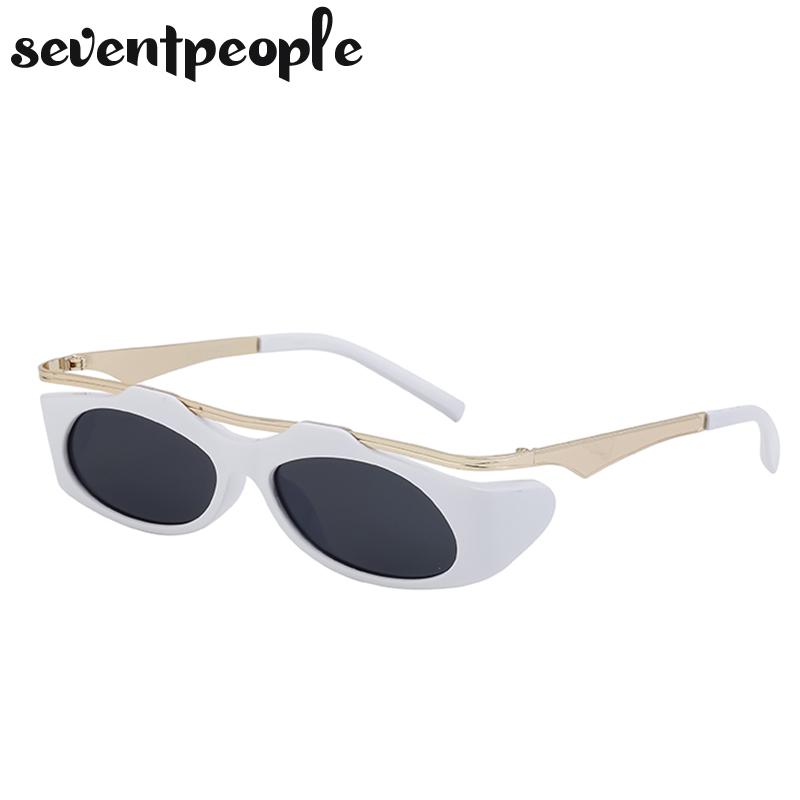 Y2K Punk Small Frame Oval Women Sunglasses  Luxury Brand Design Trendy Vintage Square Goggles Sun Glasses For Ladies Eyewear