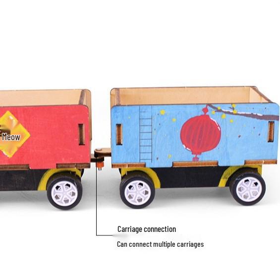 DIY Electric Wooden Train Science Experiment Kit for Primary School Education