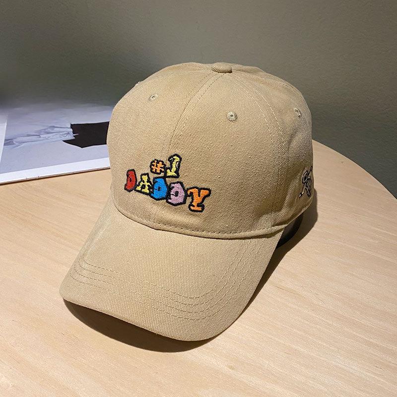 Big Head Hat for Women Spring and Summer Wide Hat Soft Top Baseball Hat Men Four Seasons Baseball Cap Colorful Letter Embroidery Korean Version