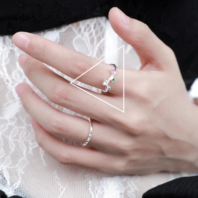 925 Silve Love Heart Hollowed Out Ring For Women Girl Extremely Fine Korea Ins Jewelry Gift