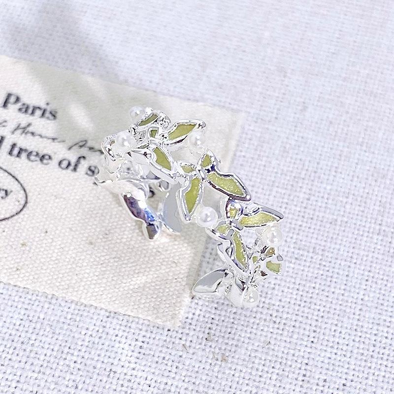 Exquisite Fairy Sweet Enamel Oil Butterfly Series Open Ring Stacked With Female French Light Luxury High-End Ring
