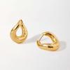 Irregular Curved Earrings and Earrings Made of Stainless Steel Material Plated with 18k Gold Color Protection
