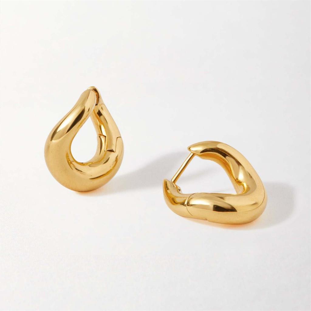 Irregular Curved Earrings and Earrings Made of Stainless Steel Material Plated with 18k Gold Color Protection