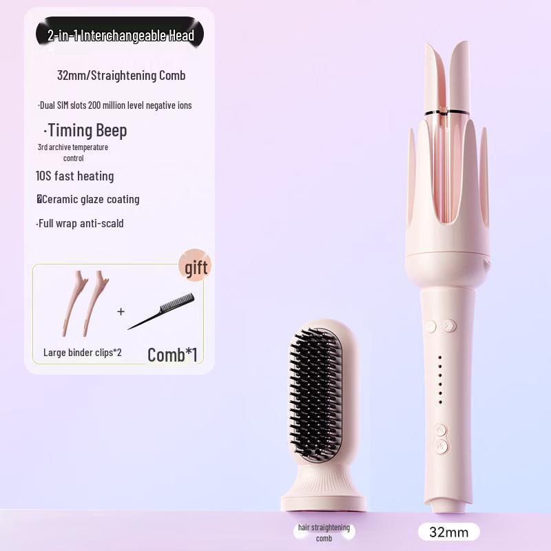 OLOEY 2-in-1 Automatic Hair Curler and Straightener