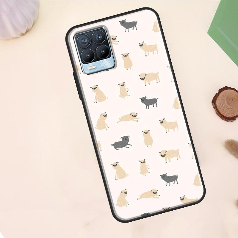 Funny Pug Dog Case For Realme C67 C71 C63 C61 C55 C51 C53 C35 C65 C75 11 12 13 14 Pro Plus GT6 GT7 15 Pro