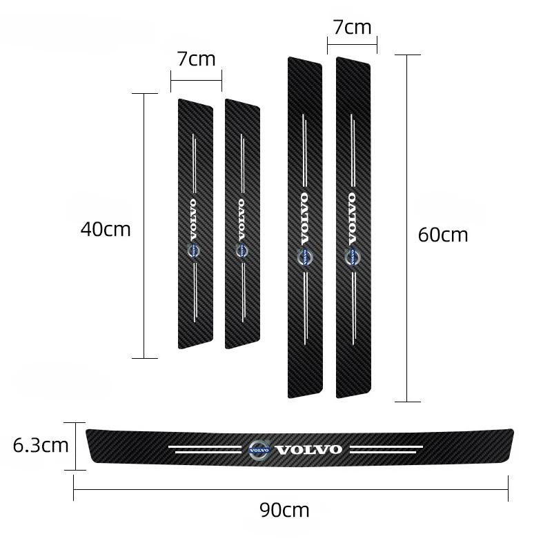 Volvo Car Doors Threshold Strip Anti Stepping Leather Protective Stickers For Volvo Xc60 Xc90 V40 V60 S60 V50 V90 S80 C40 XC40