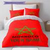 Moroccan Football Crest Custom Name Pattern Bedding Quilt Set Quilt Cover Pillowcase Home Birthday Gift(1 * Duvet Cover + 2 * Pillowcase, Without Core