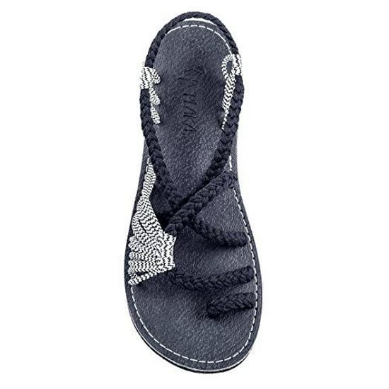Plus Size Women's Summer Beach Rope Knot Thong Sandals