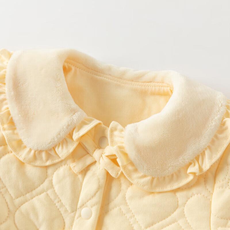 DAVE & BELLA Newborn Baby Girl Quilted Winter Romper