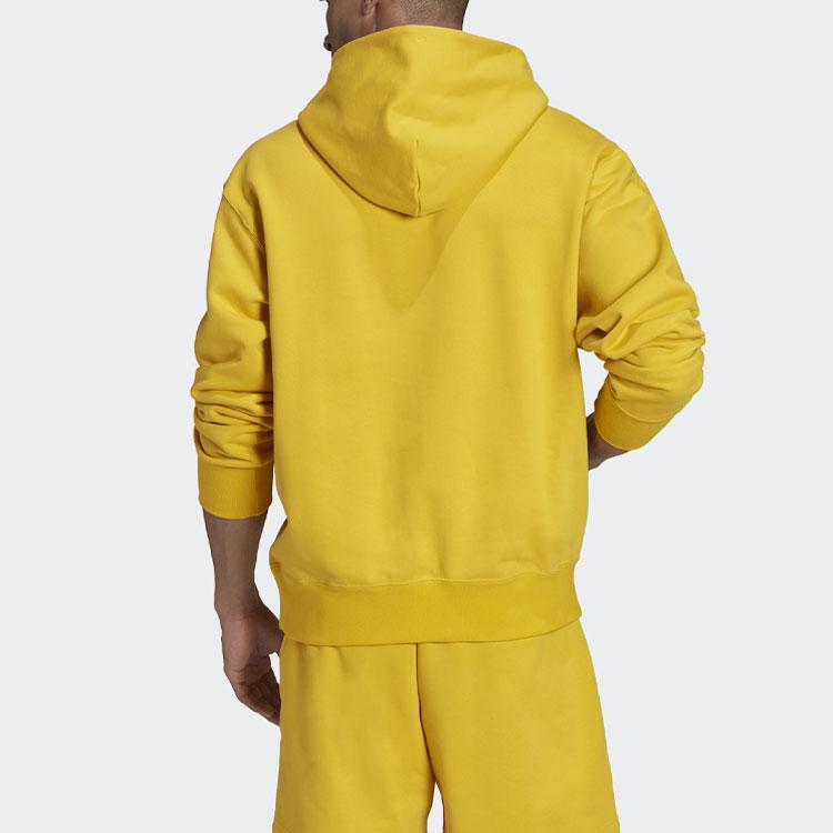 Adidas Originální sportovní mikina s kapucí jednobarevná s vyšívaným logem Pánské topy Žlutá HF6377