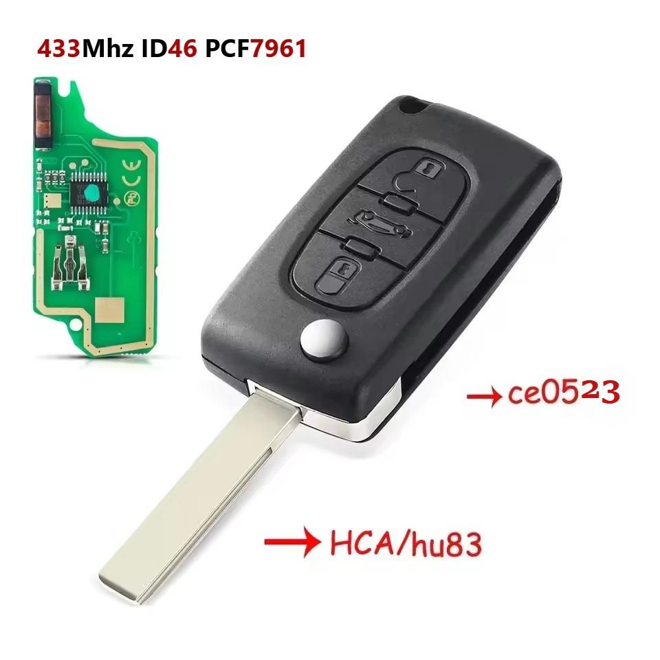 ASK 2/3/4 Buttons 433Mhz Remote Car Key for Peugeot 207 307 308 407 607 807 For Citroen C2 C3 C4 C5 C6 CE0536/CE0523 Auto Parts