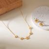 INS Stainless Steel Five Leaf Flower Bracelets For Women Temperament Classic Hollow Floral Link Chain Bangles Wedding Jewelry