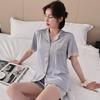 Couple Pajamas Women's Summer Ice Silk Short-sleeved Silk Thin Men's Summer Casual Loungewear Suit