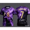 Sommer Ronaldo 3D-Druck Design Kinder Outfit Fußballtrikot T-Shirt. Locker und bequem Geeignet für den täglichen Gebrauch