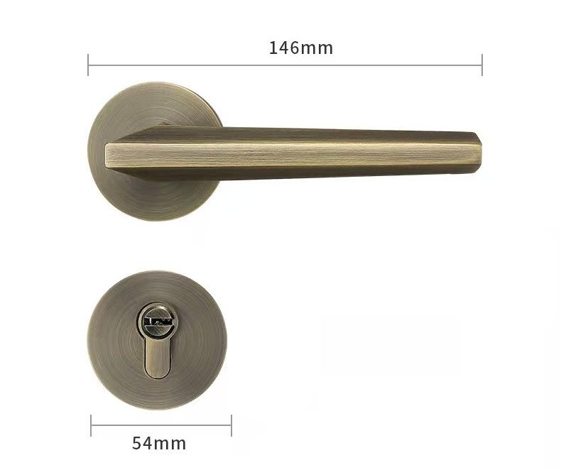 Hot Sale Passage Handles for Interior Doors Antique Bronze Easy Install Door Lever Handle Privacy Door Knobs With Locks With Key