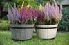 Round flowerpot, light gray wood imitation, 40 cm Madera