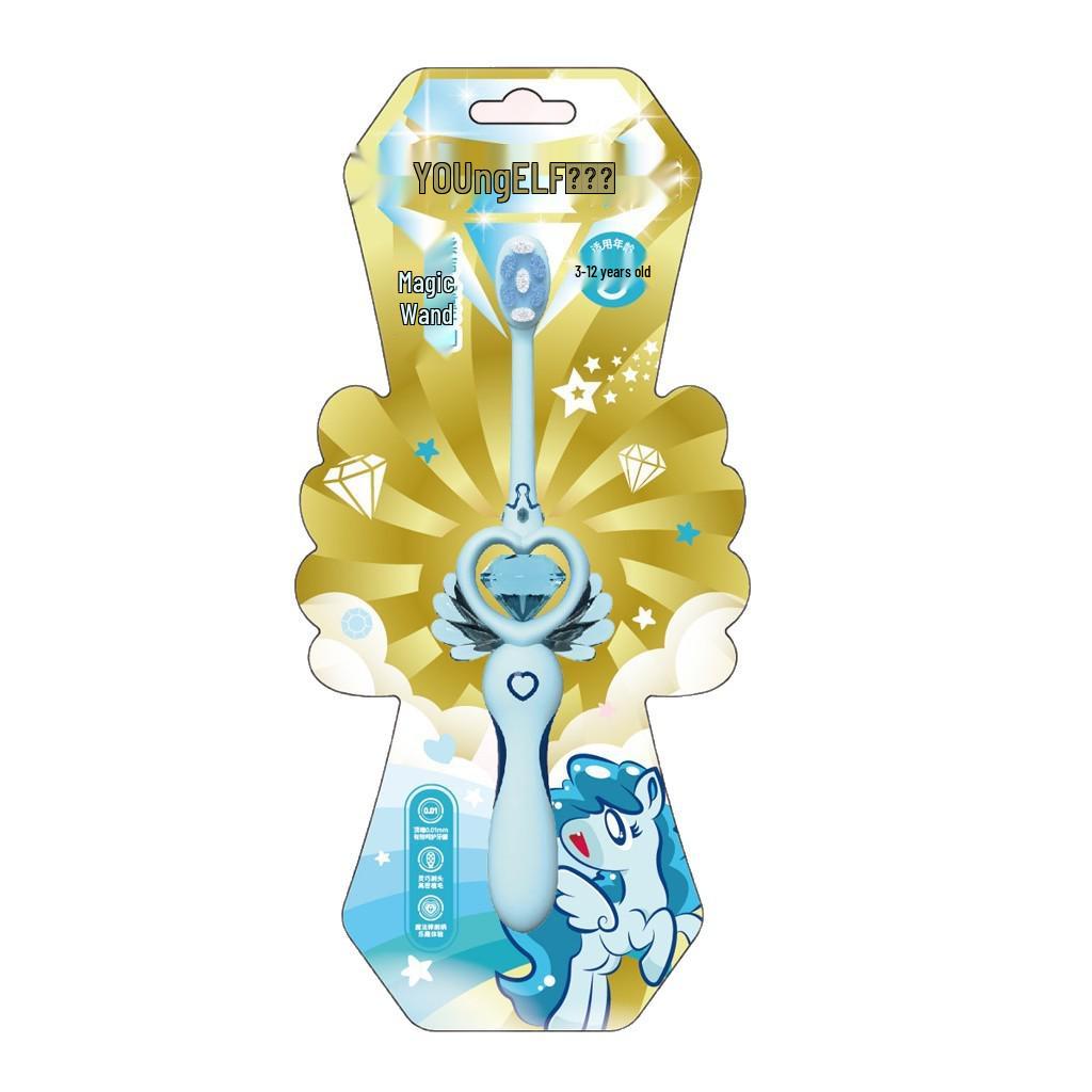 Magic Wand Toothbrush for Kids - Soft Bristles, Fairy Design, Three Colors, Individually Packaged