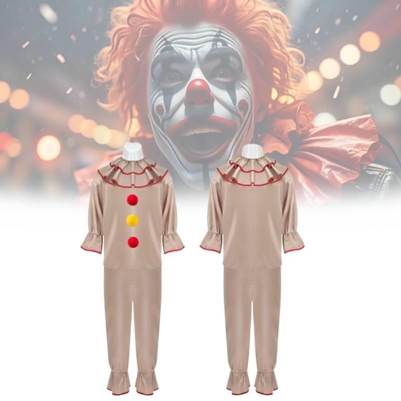 Twisted Clown Cosplay Costume For American Horror Story In Stylish Brown Fabric