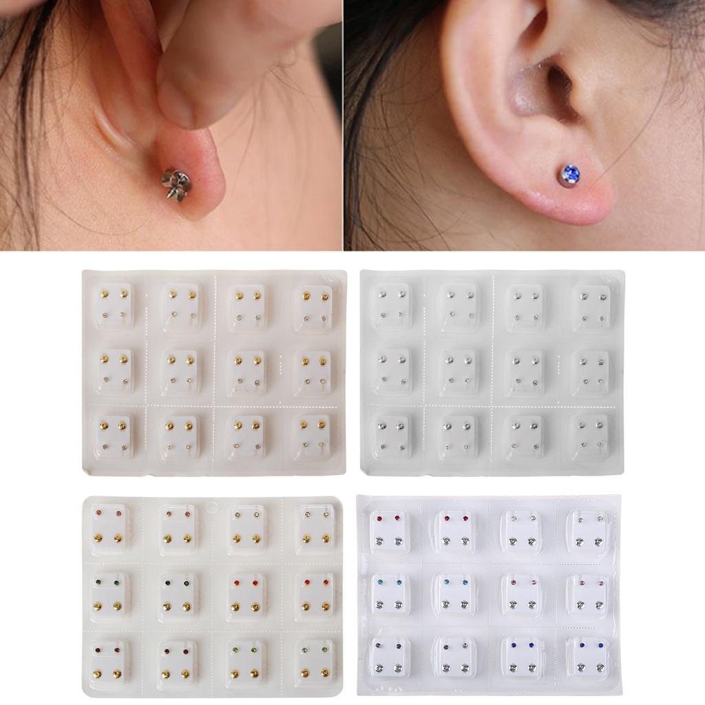 Hypoallergenic Surgical Stainless Steel 3/5mm Cubic Zirconia Jewelry Earrings