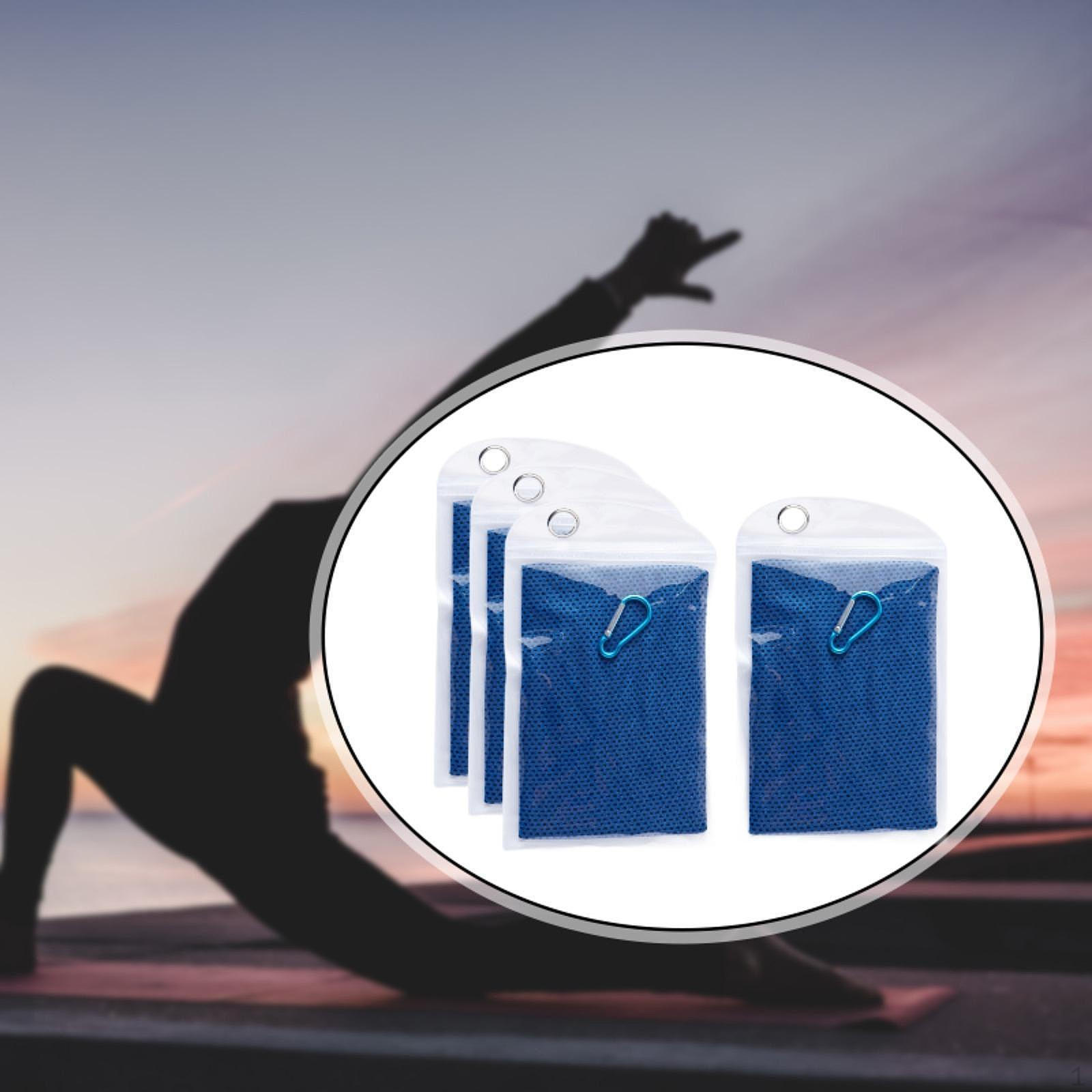 

4 Охлаждающих полотенца для активного использования на открытом воздухе во время занятий спортом и тренировок синий