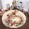 Easter Bunny Round Rug Soft Thickened Kitchen Floor Mat Waterproof Non-slip Oil-proof Floor Mat Runner Rug