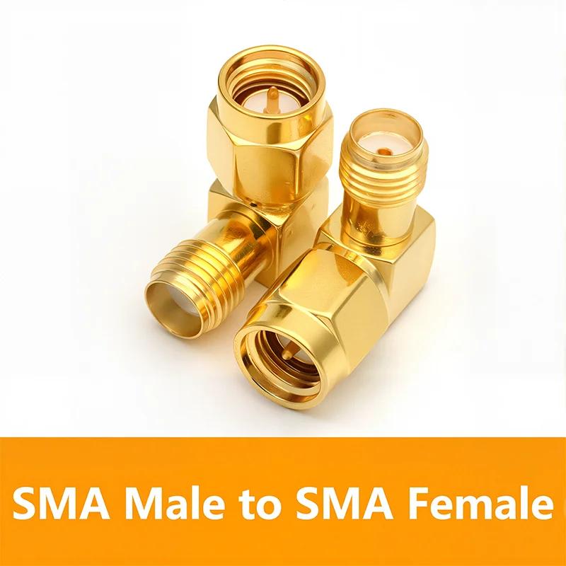5/20Pcs 3 Way 90 Degree Right Angle SMA Adapter Brass Gold Plated Male Female SMA Connector