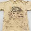 T-shirt vintage anni '90 NATIVE AMERICAN WOLF PETROGLYPH MEDIA arte bufalo natura