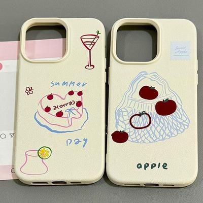 Handyhülle für iPhone 11 13 XR XS Max Hülle iPhone 12 14 15 16 Pro Max 12 Pro 15 Plus Leder bemalt wasserdicht sturzsicher und verschleißfest Cartoon