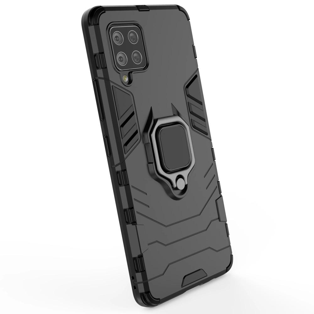 Ring Armor Pancerne Hybrydowe Etui Pokrowiec + Magnetyczny Uchwyt Samsung Galaxy A42 5G Czarny