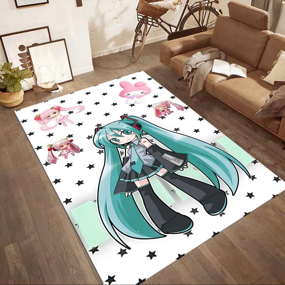 Hatsune Miku Style Square rugs are a great choice for living rooms, bedrooms, home décor, and as gifts.