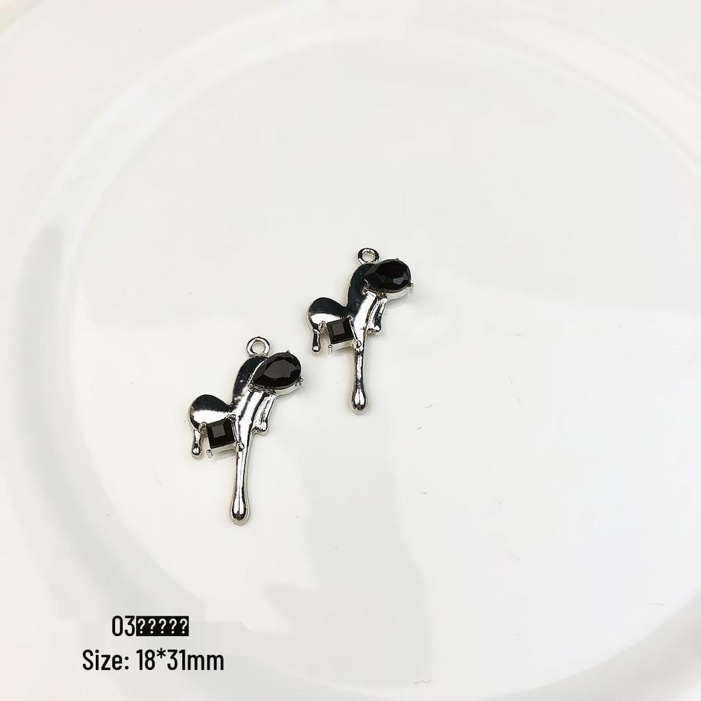 Y2K Heart & Butterfly Alloy Pendant Charm Necklace with Flowers & Rabbit - DIY Beading Accessory