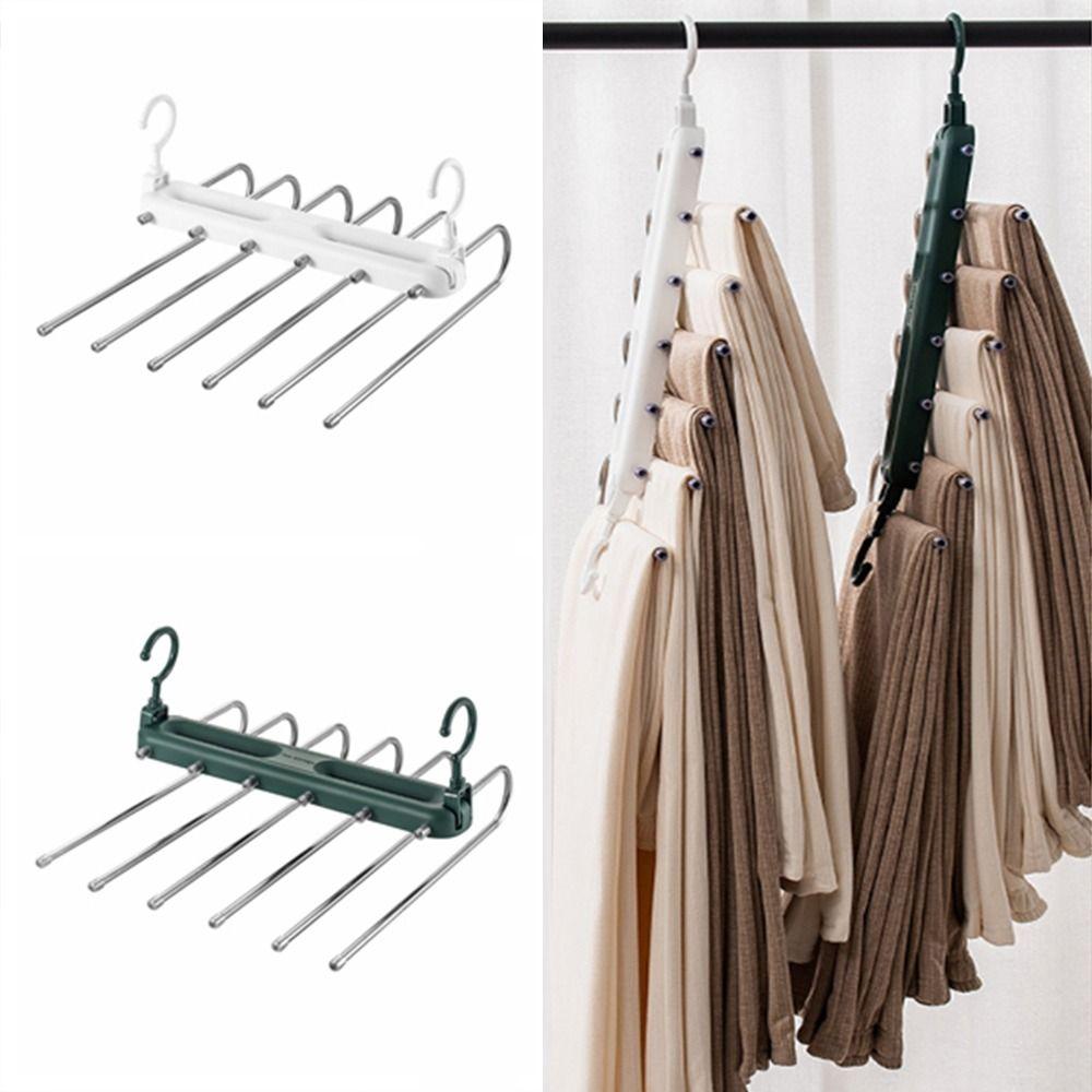 Rotatable Clothes Rack Organizer Multi Layer Wardrobe Organizer Adjustable Trouser Hangers Travel