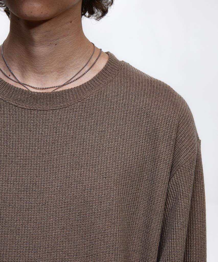 Aleseueseussi Layered Crew Neck Knit - Brown
