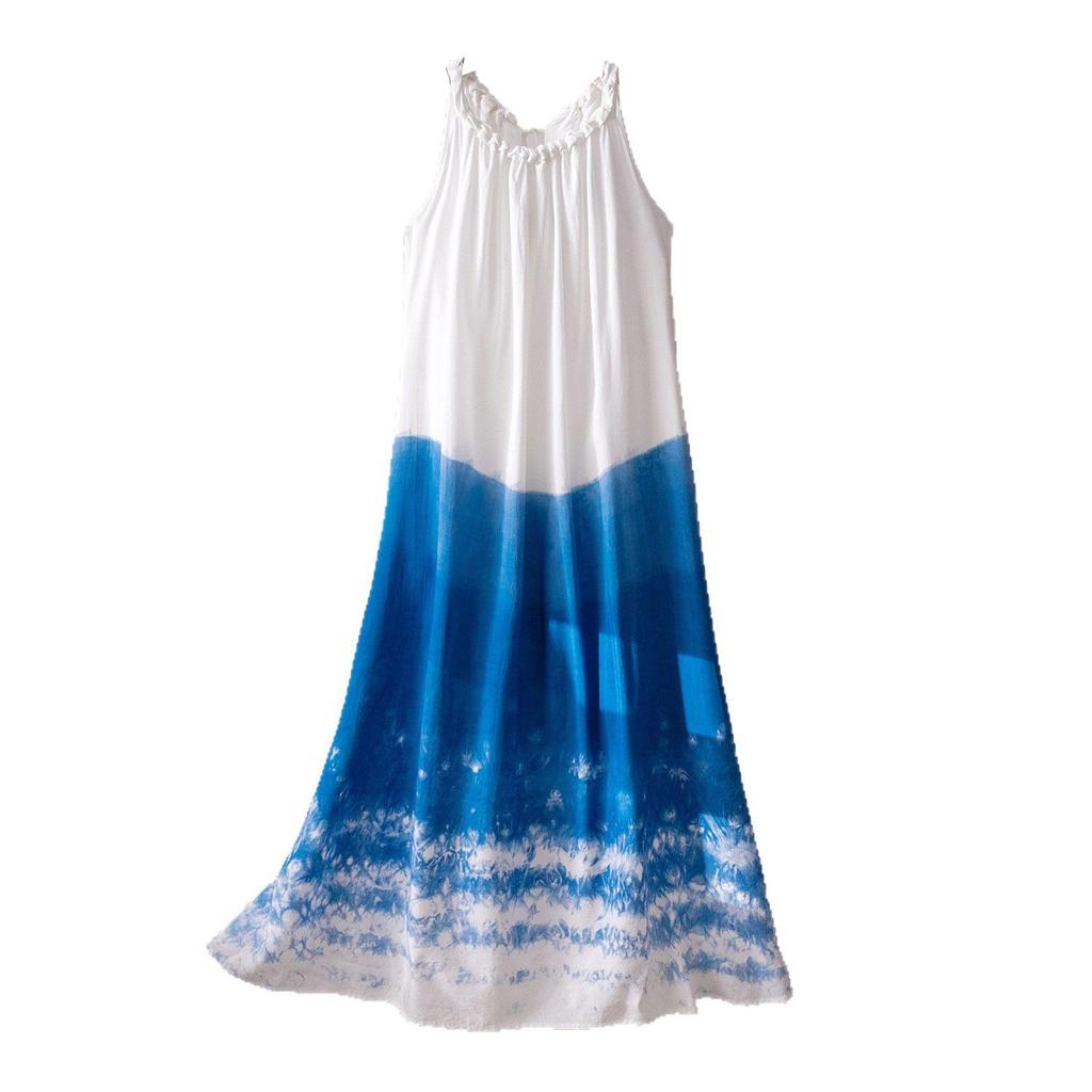 Yunnan Tie-Dye French High-End Summer Lace-Up Dress