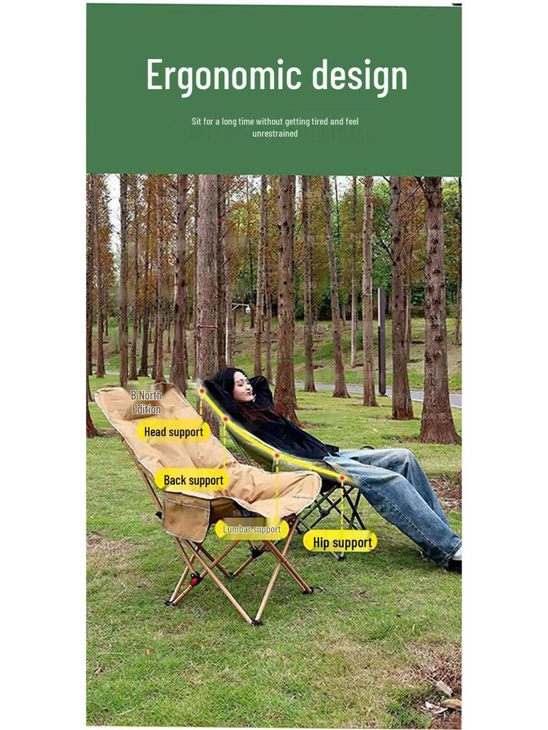 Cotton-Padded Adjustable Outdoor Folding Lounge Chair and Stool