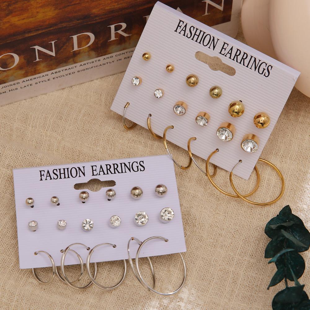 Classic Earrings 12 Pairs / Set Personalized Fashion Earring Set Suitable for Feminine Jewelry Earrings Jewelry