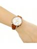 ES3837 Boyfriend Serie Chronograaf Horloge met Bruine Band en Zilveren Wijzerplaat